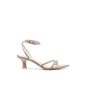 3JUIN Rhinestone Embellished Kitten Heel Ankle Strap Sandals Women PINK & PURPLE